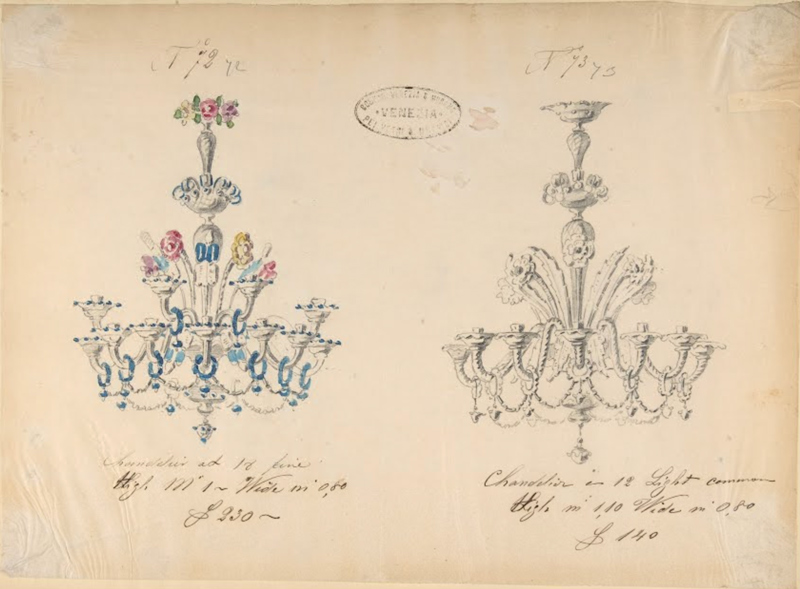 murano glass chandelier drawings