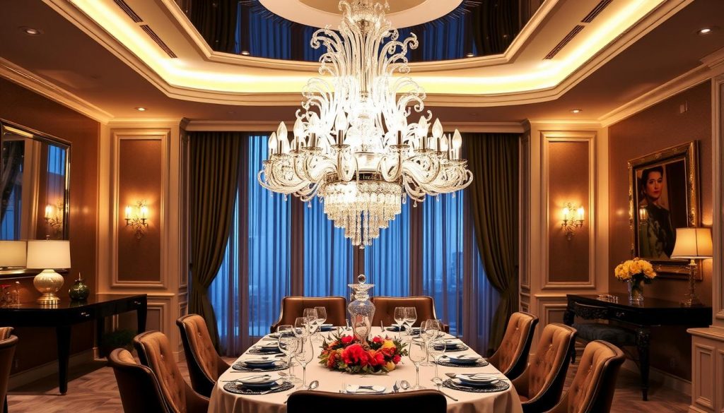 elegant dining room lighting